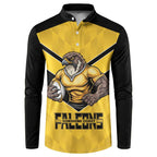 Sunshine Coast Rugby Custom Button Sweatshirt Go Falcons Mascot Sporty Style - Aussie Hoodie