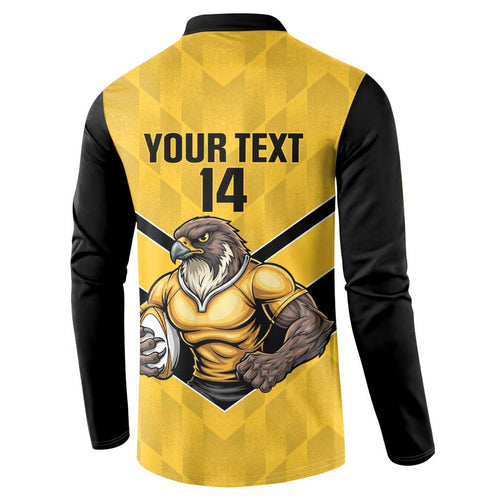 Sunshine Coast Rugby Custom Button Sweatshirt Go Falcons Mascot Sporty Style - Aussie Hoodie