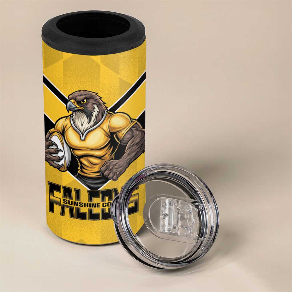 Sunshine Coast Rugby Custom 4 in 1 Can Cooler Tumbler Go Falcons Mascot Sporty Style - Aussie Hoodie