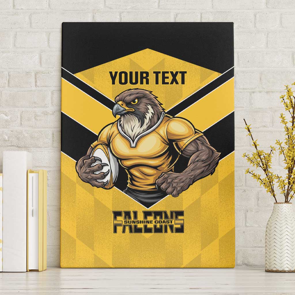 Sunshine Coast Rugby Custom Canvas Wall Art Go Falcons Mascot Sporty Style - Aussie Hoodie