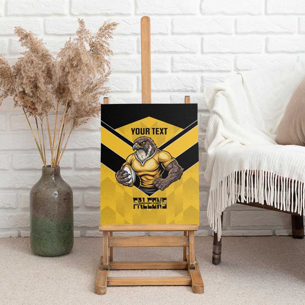 Sunshine Coast Rugby Custom Canvas Wall Art Go Falcons Mascot Sporty Style - Aussie Hoodie