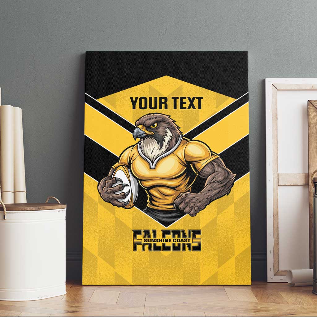 Sunshine Coast Rugby Custom Canvas Wall Art Go Falcons Mascot Sporty Style - Aussie Hoodie
