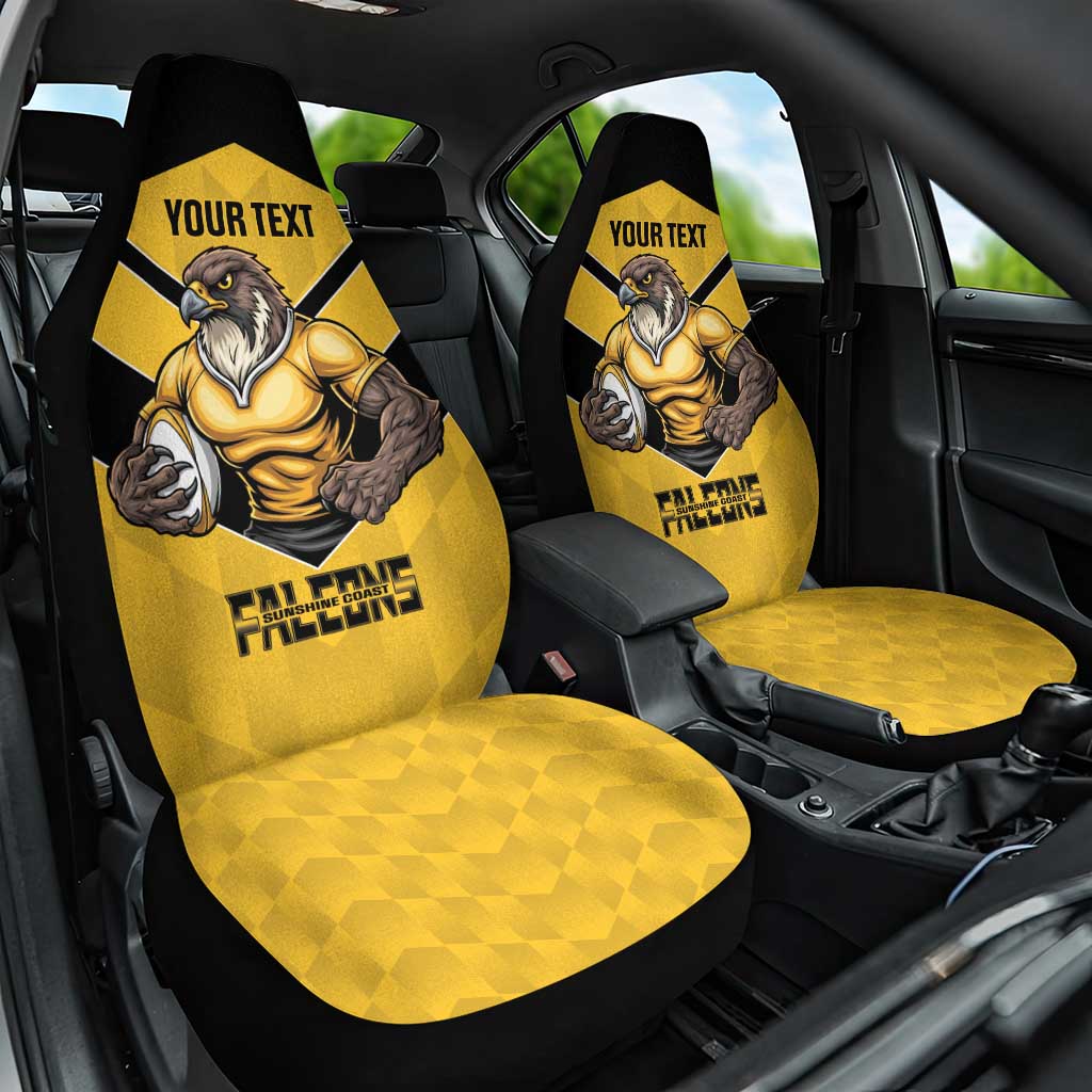 Sunshine Coast Rugby Custom Car Seat Cover Go Falcons Mascot Sporty Style - Aussie Hoodie