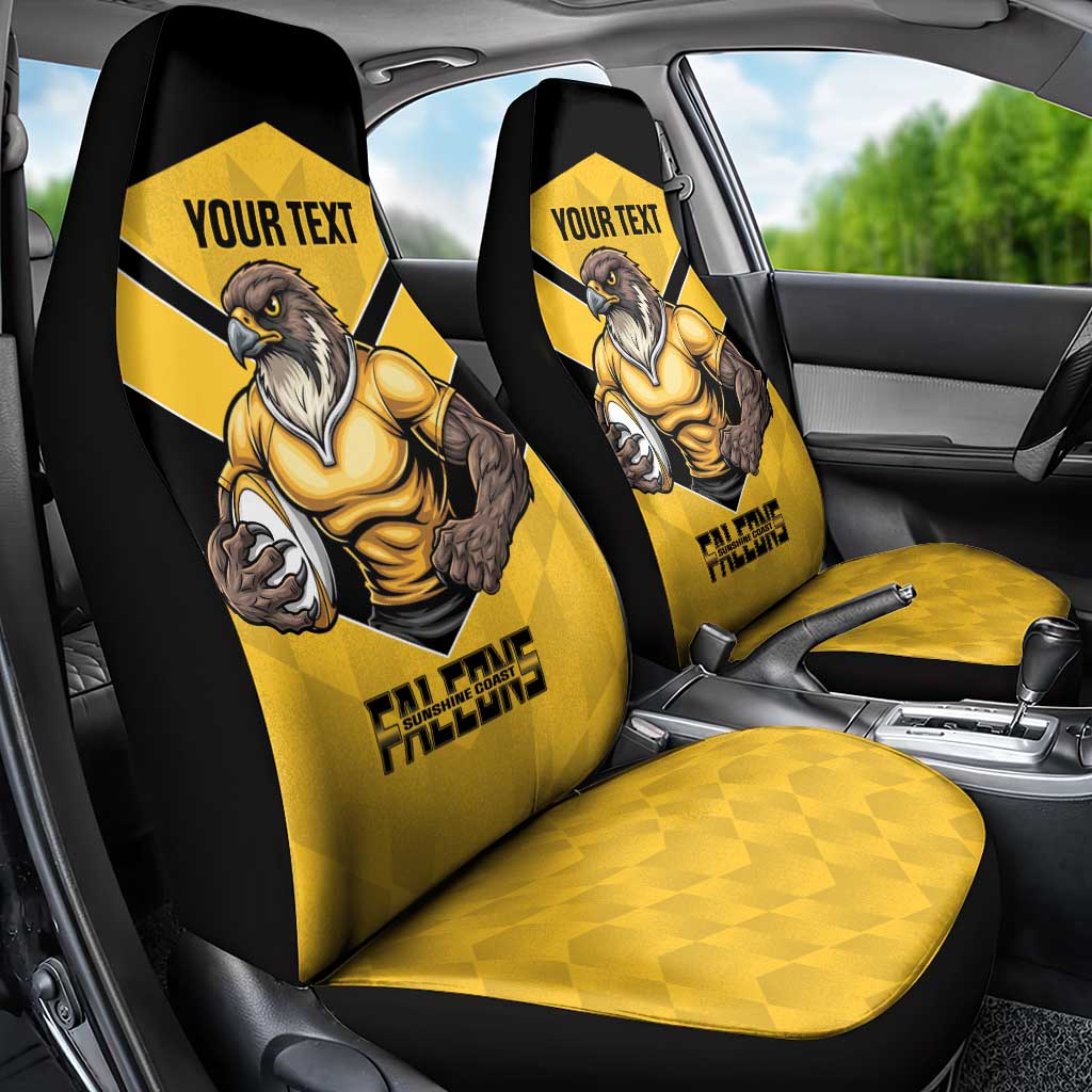 Sunshine Coast Rugby Custom Car Seat Cover Go Falcons Mascot Sporty Style - Aussie Hoodie