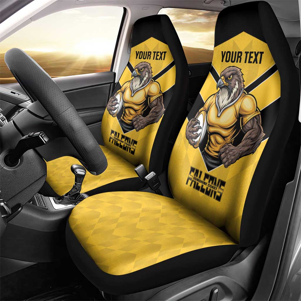 Sunshine Coast Rugby Custom Car Seat Cover Go Falcons Mascot Sporty Style - Aussie Hoodie