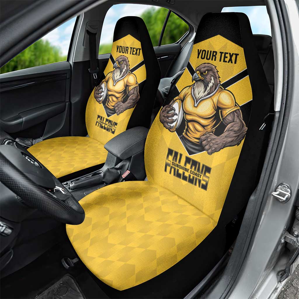 Sunshine Coast Rugby Custom Car Seat Cover Go Falcons Mascot Sporty Style - Aussie Hoodie