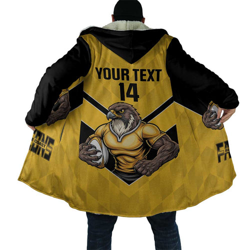 Sunshine Coast Rugby Custom Cloak Go Falcons Mascot Sporty Style - Aussie Hoodie
