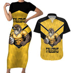 Sunshine Coast Rugby Custom Couples Matching Short Sleeve Bodycon Dress and Hawaiian Shirt Go Falcons Mascot Sporty Style - Aussie Hoodie