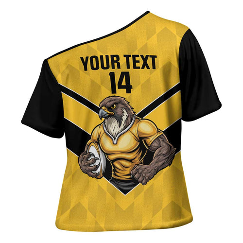 Sunshine Coast Rugby Custom Cross Shoulder Shirt Go Falcons Mascot Sporty Style - Aussie Hoodie