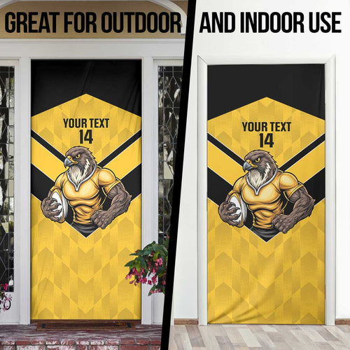 Sunshine Coast Rugby Custom Door Cover Go Falcons Mascot Sporty Style - Aussie Hoodie
