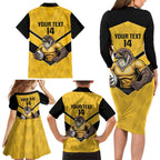 Sunshine Coast Rugby Custom Family Matching Long Sleeve Bodycon Dress and Hawaiian Shirt Go Falcons Mascot Sporty Style - Aussie Hoodie