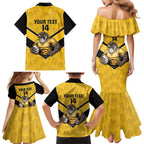 Sunshine Coast Rugby Custom Family Matching Mermaid Dress and Hawaiian Shirt Go Falcons Mascot Sporty Style - Aussie Hoodie