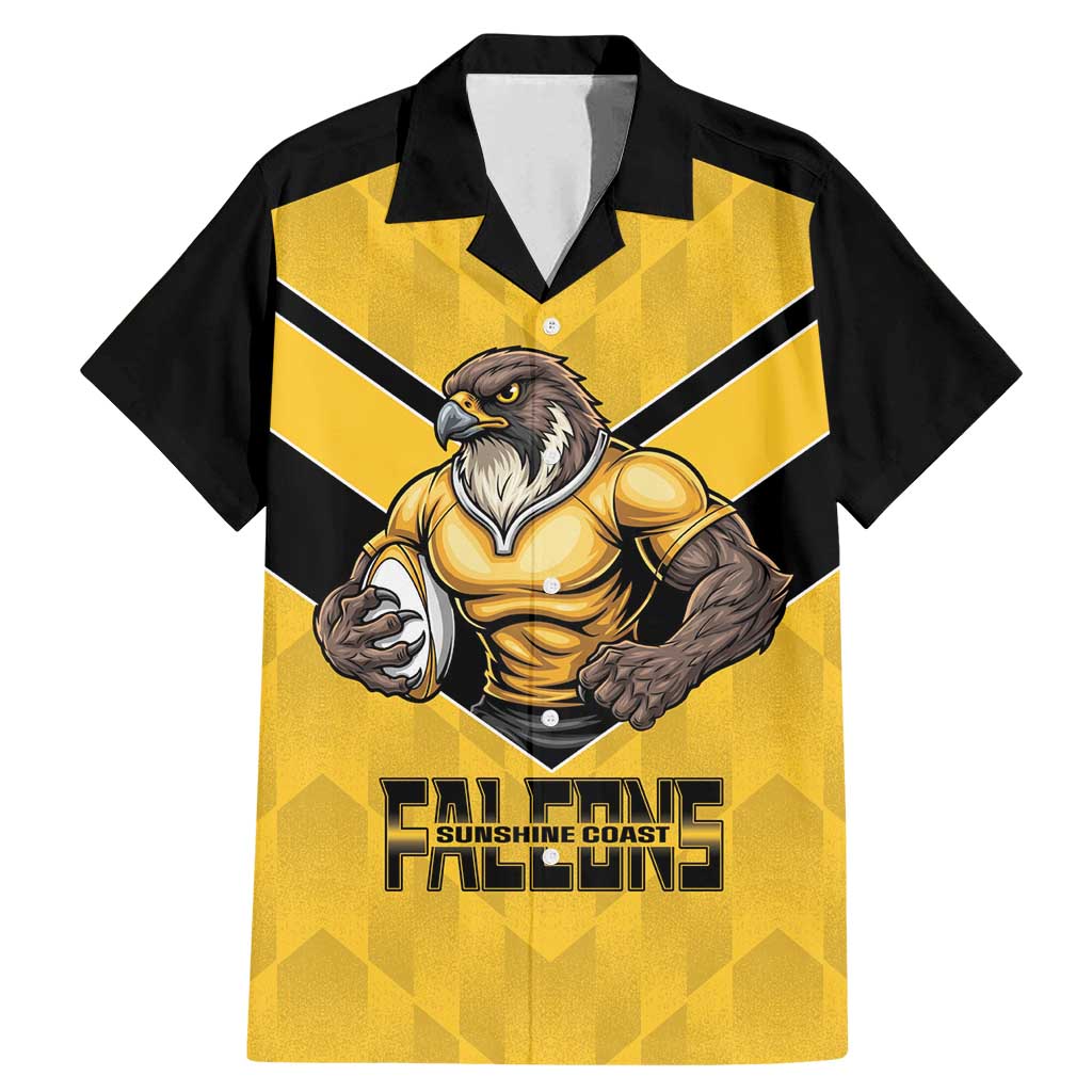 Sunshine Coast Rugby Custom Family Matching Mermaid Dress and Hawaiian Shirt Go Falcons Mascot Sporty Style - Aussie Hoodie