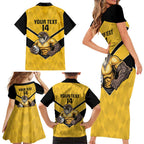 Sunshine Coast Rugby Custom Family Matching Short Sleeve Bodycon Dress and Hawaiian Shirt Go Falcons Mascot Sporty Style - Aussie Hoodie