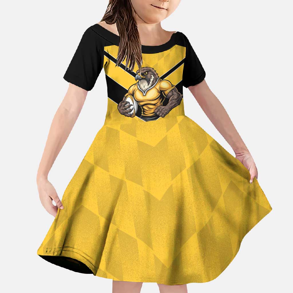 Sunshine Coast Rugby Custom Family Matching Summer Maxi Dress and Hawaiian Shirt Go Falcons Mascot Sporty Style - Aussie Hoodie
