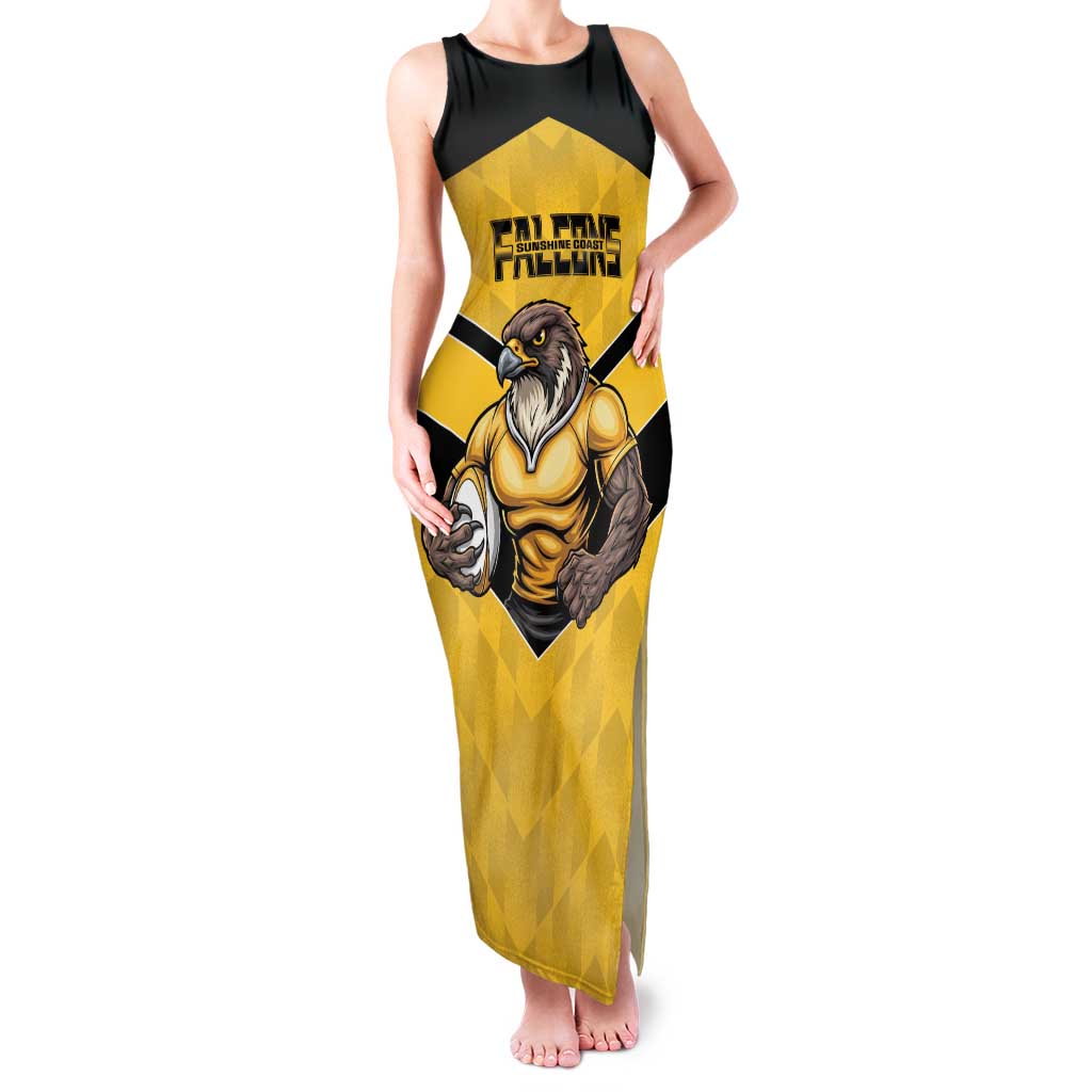 Sunshine Coast Rugby Custom Family Matching Tank Maxi Dress and Hawaiian Shirt Go Falcons Mascot Sporty Style - Aussie Hoodie