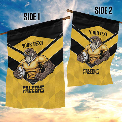 Sunshine Coast Rugby Custom Garden Flag Go Falcons Mascot Sporty Style - Aussie Hoodie