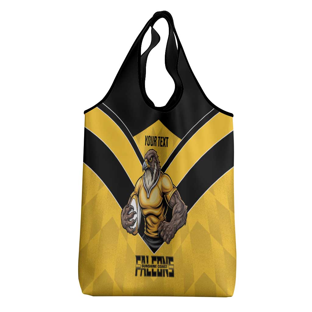 Sunshine Coast Rugby Custom Grocery Bag Go Falcons Mascot Sporty Style - Aussie Hoodie