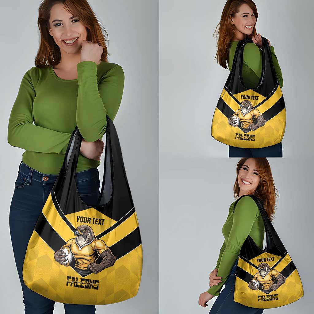 Sunshine Coast Rugby Custom Grocery Bag Go Falcons Mascot Sporty Style - Aussie Hoodie