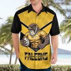 Sunshine Coast Rugby Custom Hawaiian Shirt Go Falcons Mascot Sporty Style - Aussie Hoodie