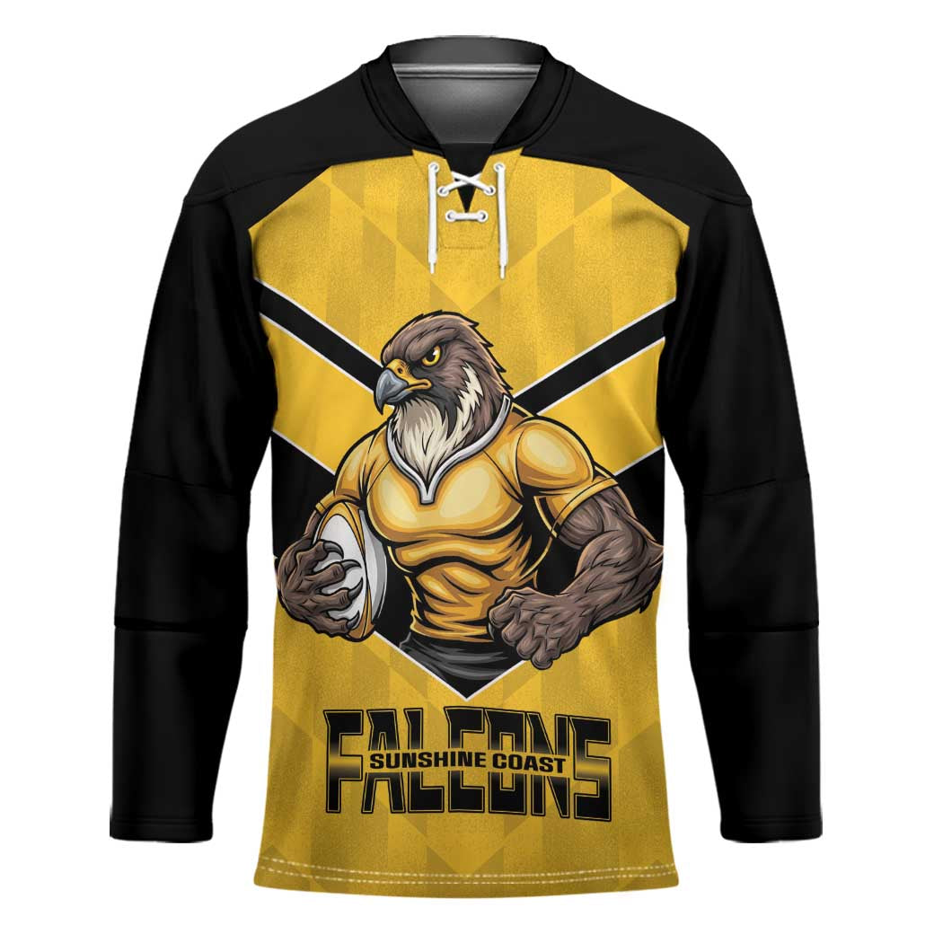 Sunshine Coast Rugby Custom Hockey Jersey Go Falcons Mascot Sporty Style - Aussie Hoodie