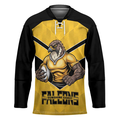 Sunshine Coast Rugby Custom Hockey Jersey Go Falcons Mascot Sporty Style - Aussie Hoodie
