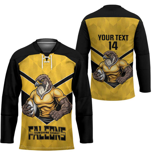 Sunshine Coast Rugby Custom Hockey Jersey Go Falcons Mascot Sporty Style - Aussie Hoodie