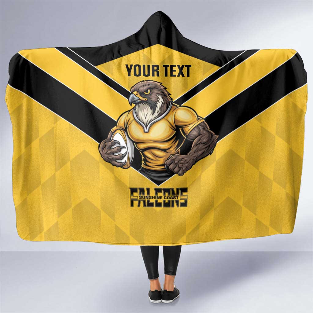 Sunshine Coast Rugby Custom Hooded Blanket Go Falcons Mascot Sporty Style - Aussie Hoodie
