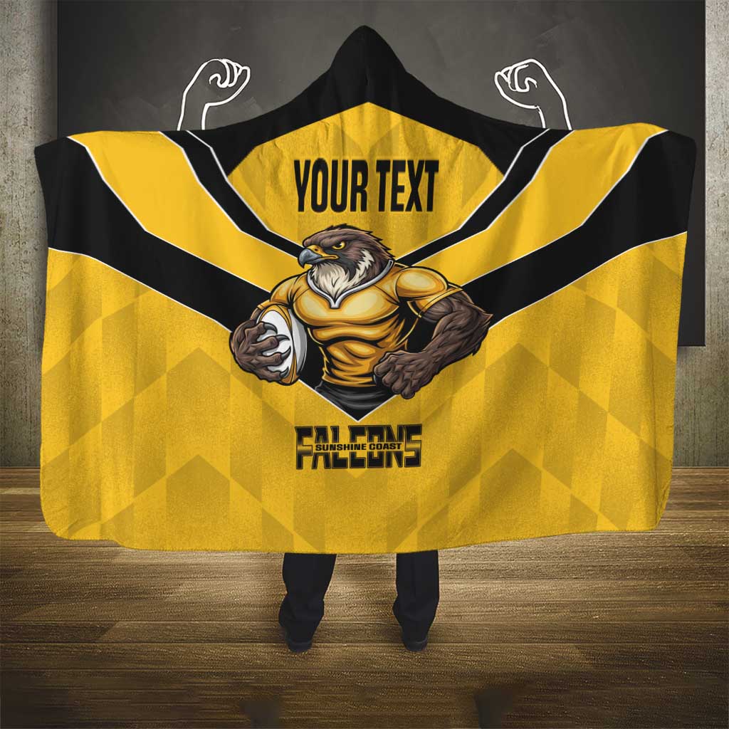 Sunshine Coast Rugby Custom Hooded Blanket Go Falcons Mascot Sporty Style - Aussie Hoodie