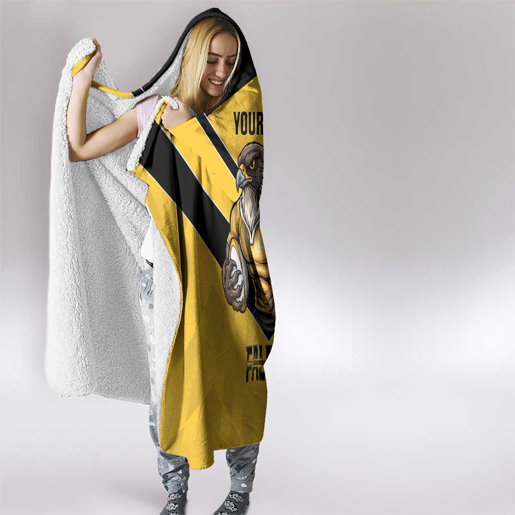 Sunshine Coast Rugby Custom Hooded Blanket Go Falcons Mascot Sporty Style - Aussie Hoodie