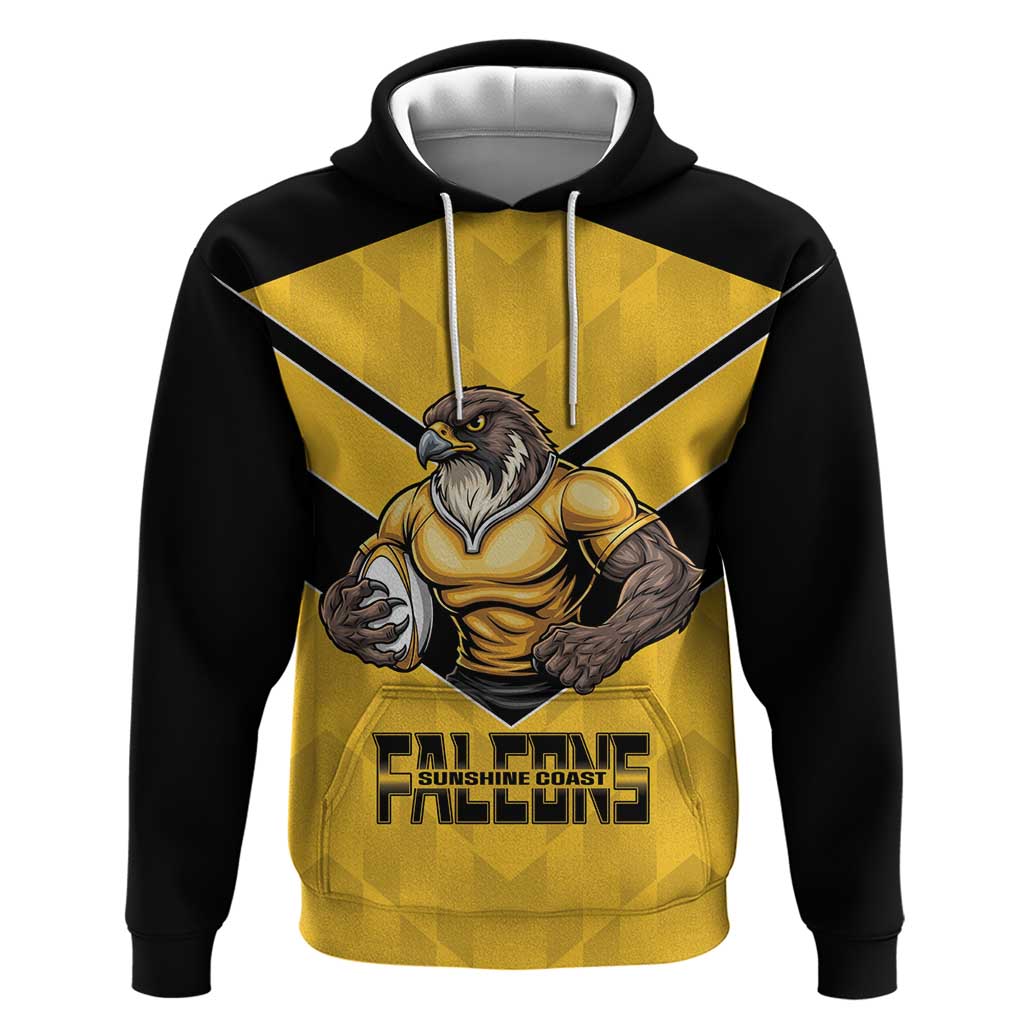 Sunshine Coast Rugby Custom Hoodie Go Falcons Mascot Sporty Style - Aussie Hoodie