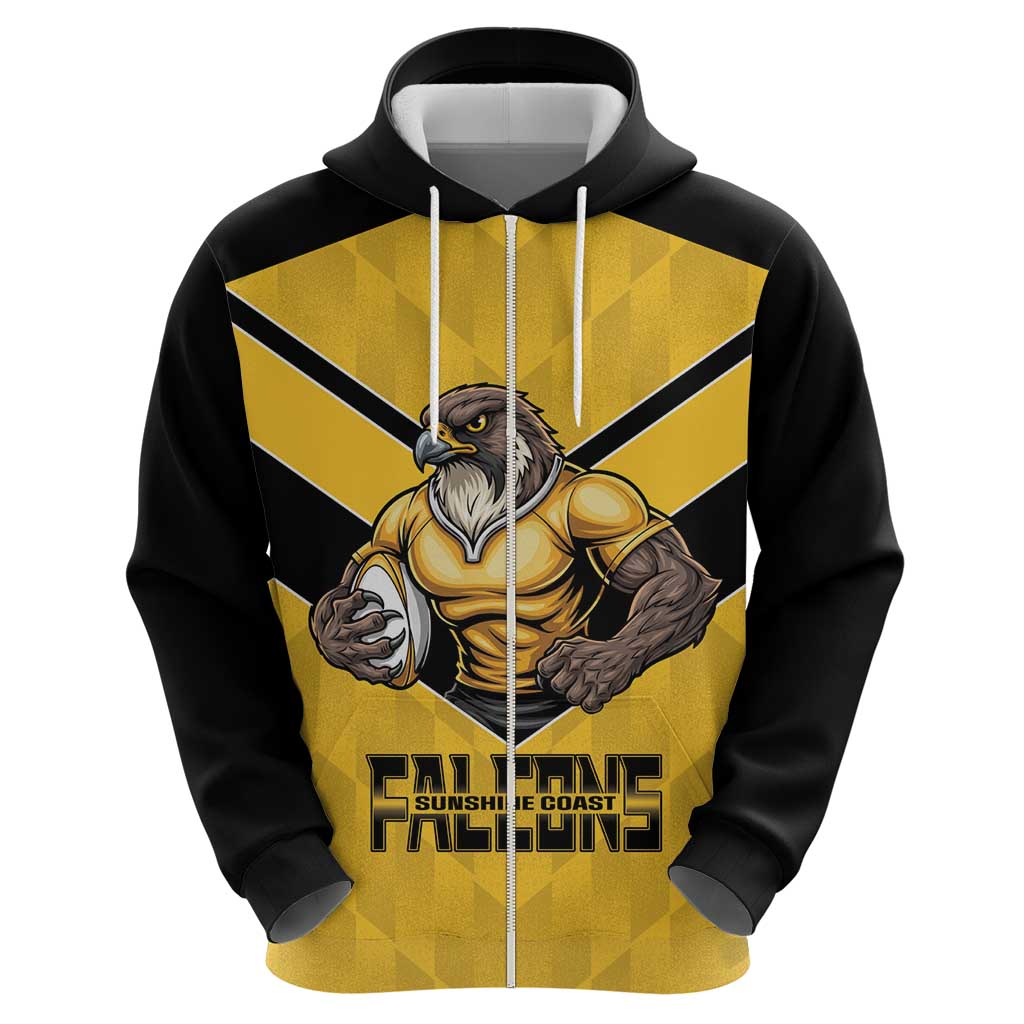 Sunshine Coast Rugby Custom Hoodie Go Falcons Mascot Sporty Style - Aussie Hoodie