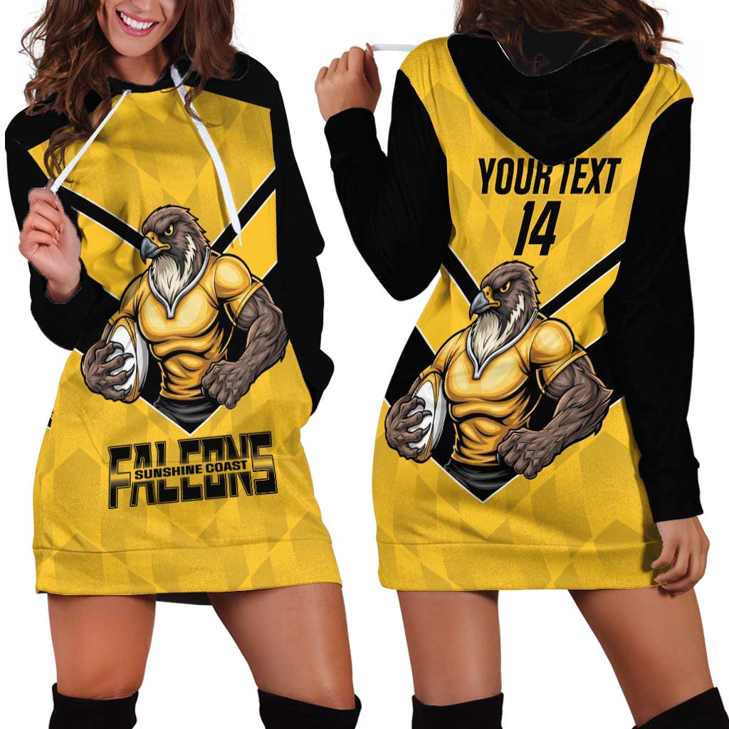 Sunshine Coast Rugby Custom Hoodie Dress Go Falcons Mascot Sporty Style - Aussie Hoodie