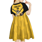Sunshine Coast Rugby Custom Kid Short Sleeve Dress Go Falcons Mascot Sporty Style - Aussie Hoodie