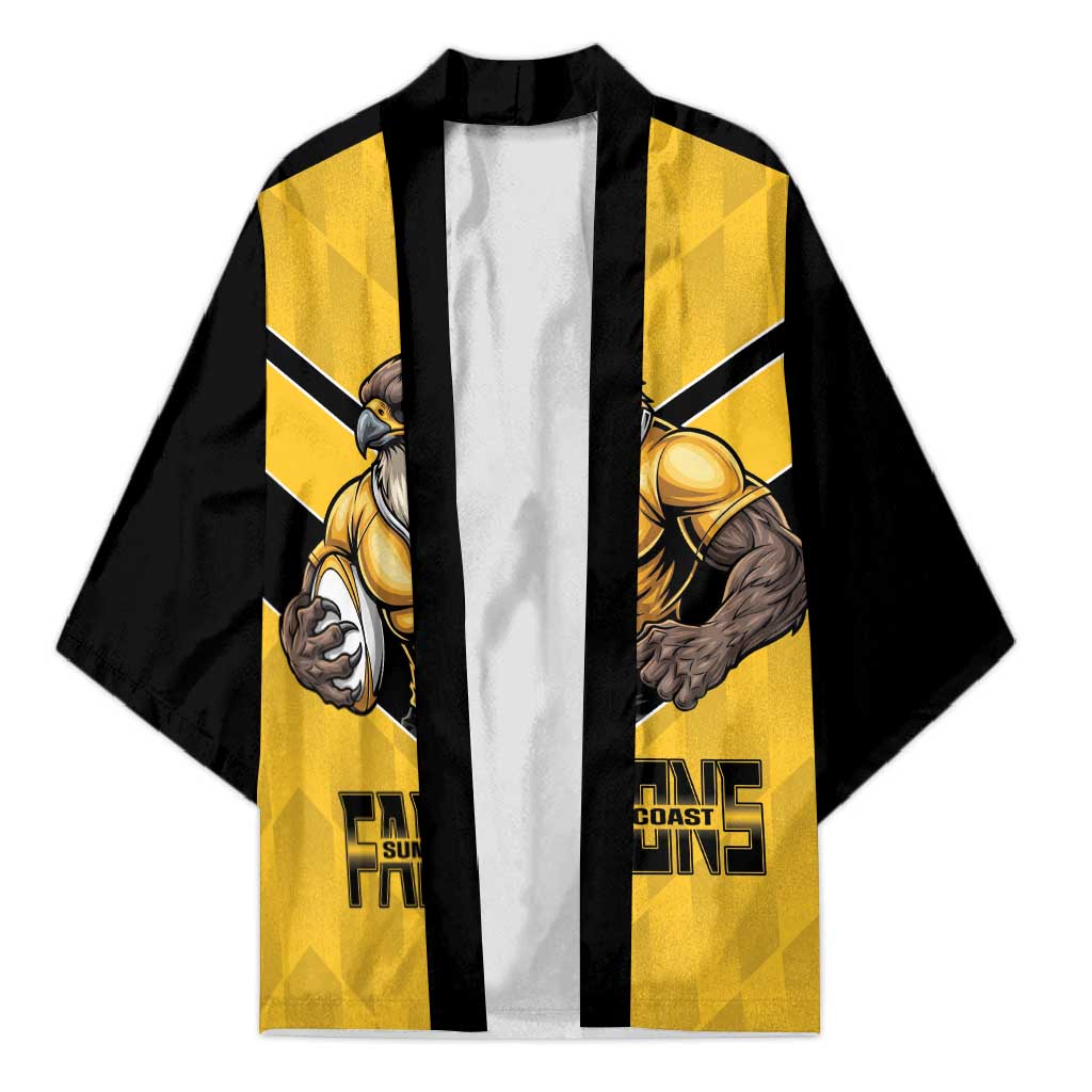 Sunshine Coast Rugby Custom Kimono Go Falcons Mascot Sporty Style - Aussie Hoodie