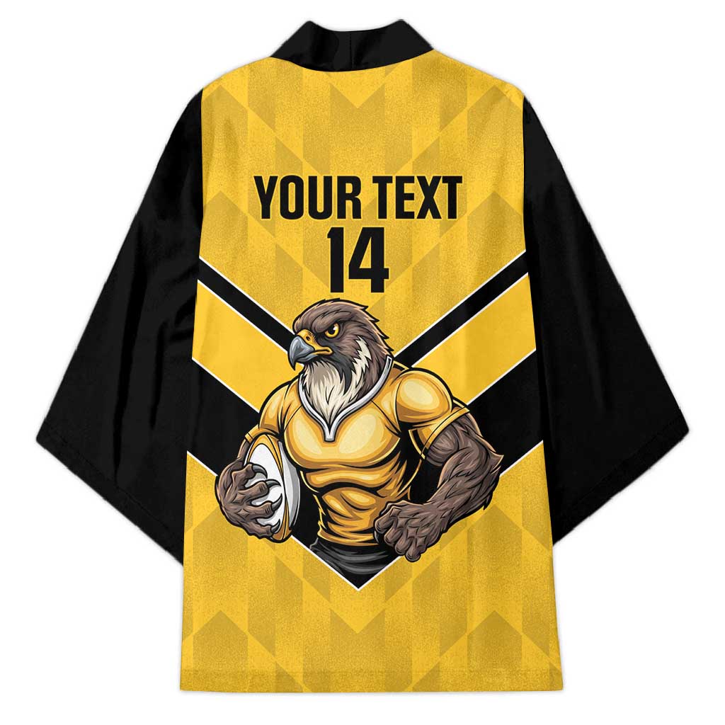 Sunshine Coast Rugby Custom Kimono Go Falcons Mascot Sporty Style - Aussie Hoodie