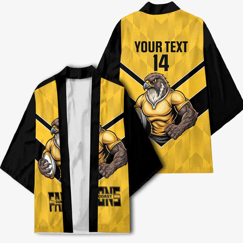 Sunshine Coast Rugby Custom Kimono Go Falcons Mascot Sporty Style - Aussie Hoodie