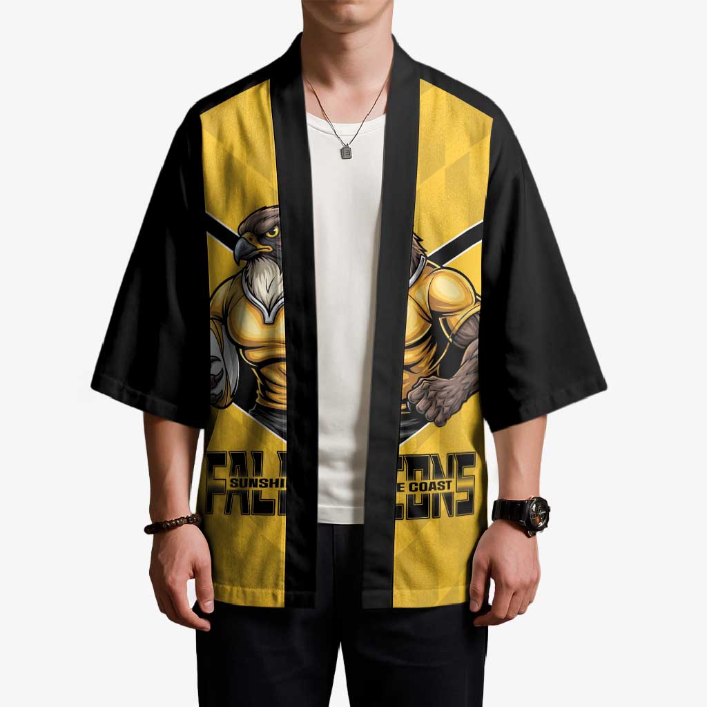 Sunshine Coast Rugby Custom Kimono Go Falcons Mascot Sporty Style - Aussie Hoodie