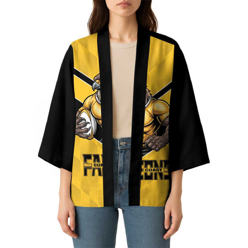 Sunshine Coast Rugby Custom Kimono Go Falcons Mascot Sporty Style - Aussie Hoodie