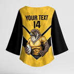 Sunshine Coast Rugby Custom Kimono Sleeve Blouse Go Falcons Mascot Sporty Style - Aussie Hoodie