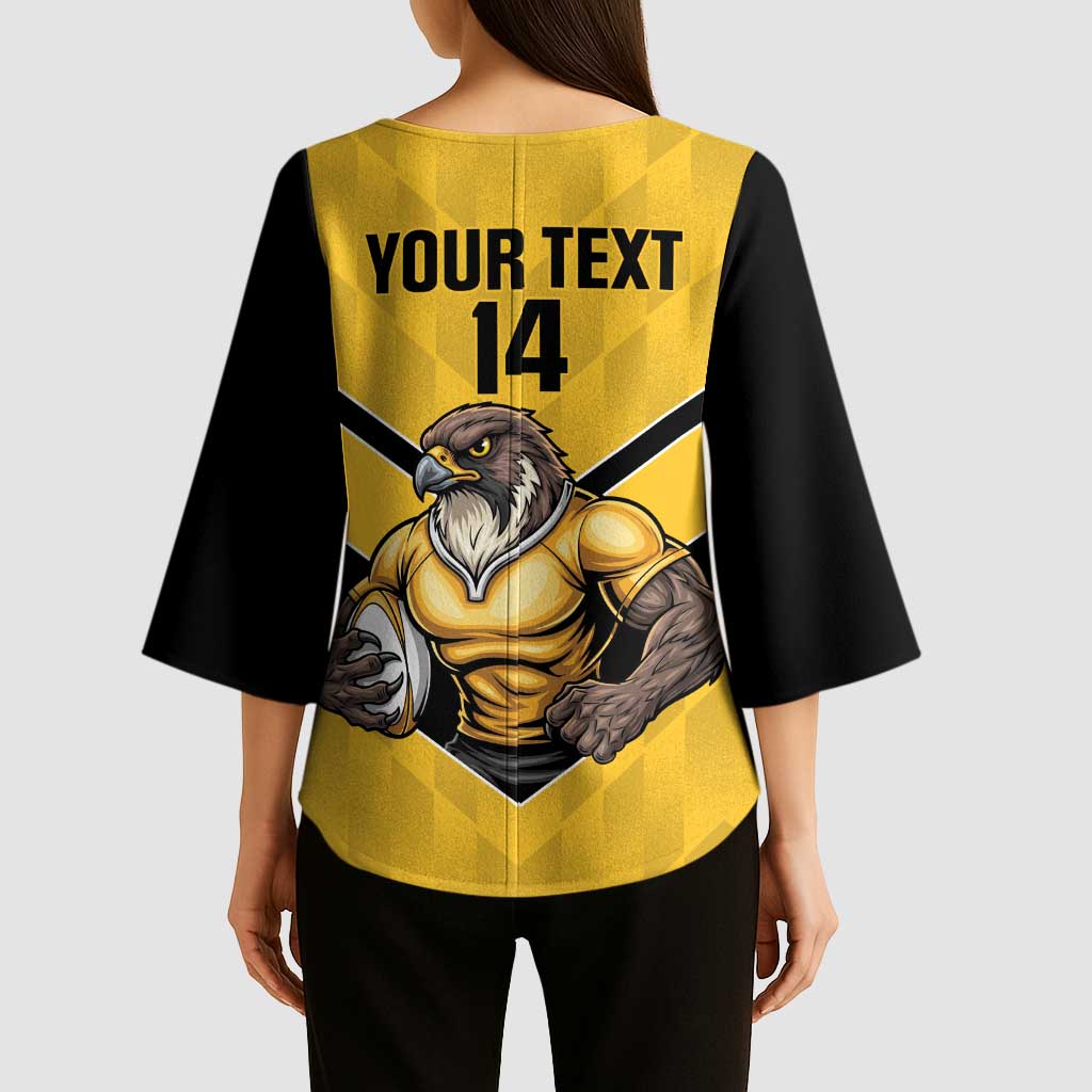 Sunshine Coast Rugby Custom Kimono Sleeve Blouse Go Falcons Mascot Sporty Style - Aussie Hoodie