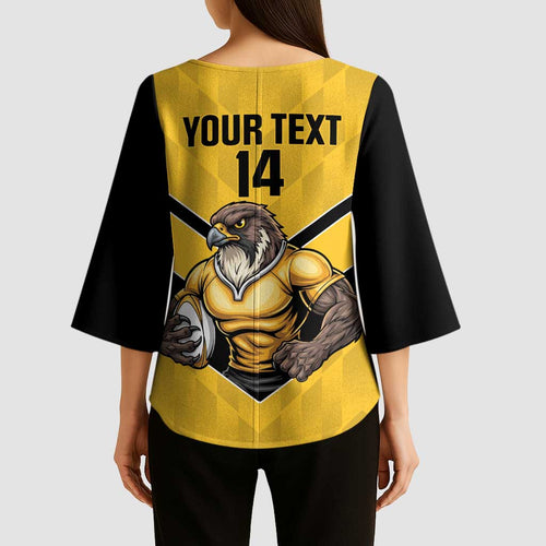 Sunshine Coast Rugby Custom Kimono Sleeve Blouse Go Falcons Mascot Sporty Style - Aussie Hoodie