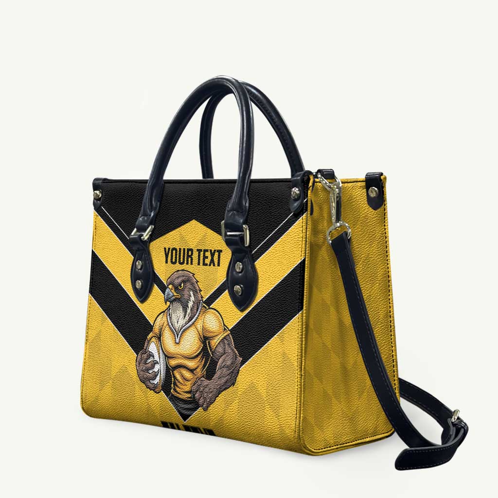 Sunshine Coast Rugby Custom Leather Bag Go Falcons Mascot Sporty Style - Aussie Hoodie