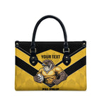 Sunshine Coast Rugby Custom Leather Bag Go Falcons Mascot Sporty Style - Aussie Hoodie