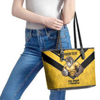 Sunshine Coast Rugby Custom Leather Tote Bag Go Falcons Mascot Sporty Style - Aussie Hoodie