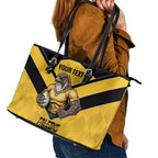 Sunshine Coast Rugby Custom Leather Tote Bag Go Falcons Mascot Sporty Style - Aussie Hoodie