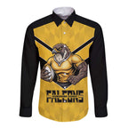 Sunshine Coast Rugby Custom Long Sleeve Button Shirt Go Falcons Mascot Sporty Style - Aussie Hoodie