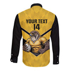 Sunshine Coast Rugby Custom Long Sleeve Button Shirt Go Falcons Mascot Sporty Style - Aussie Hoodie