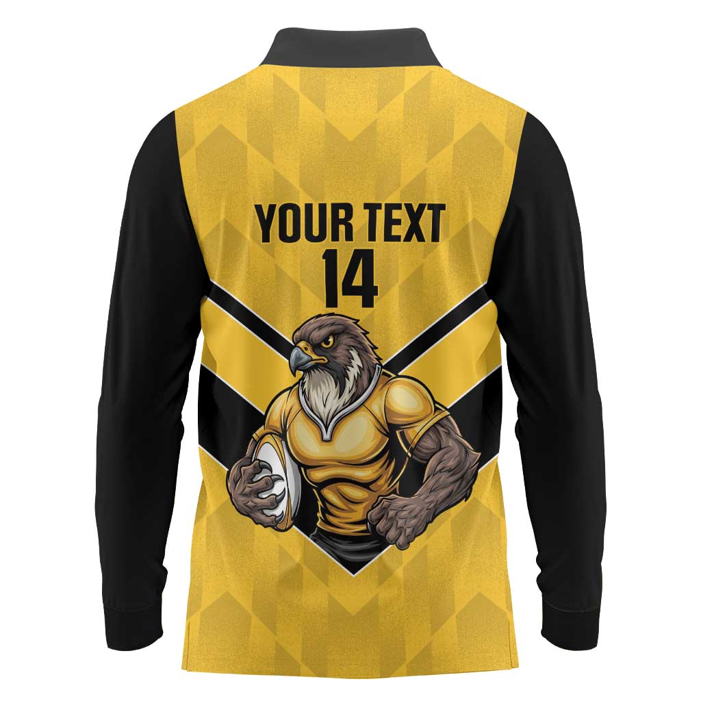 Sunshine Coast Rugby Custom Long Sleeve Polo Shirt Go Falcons Mascot Sporty Style - Aussie Hoodie