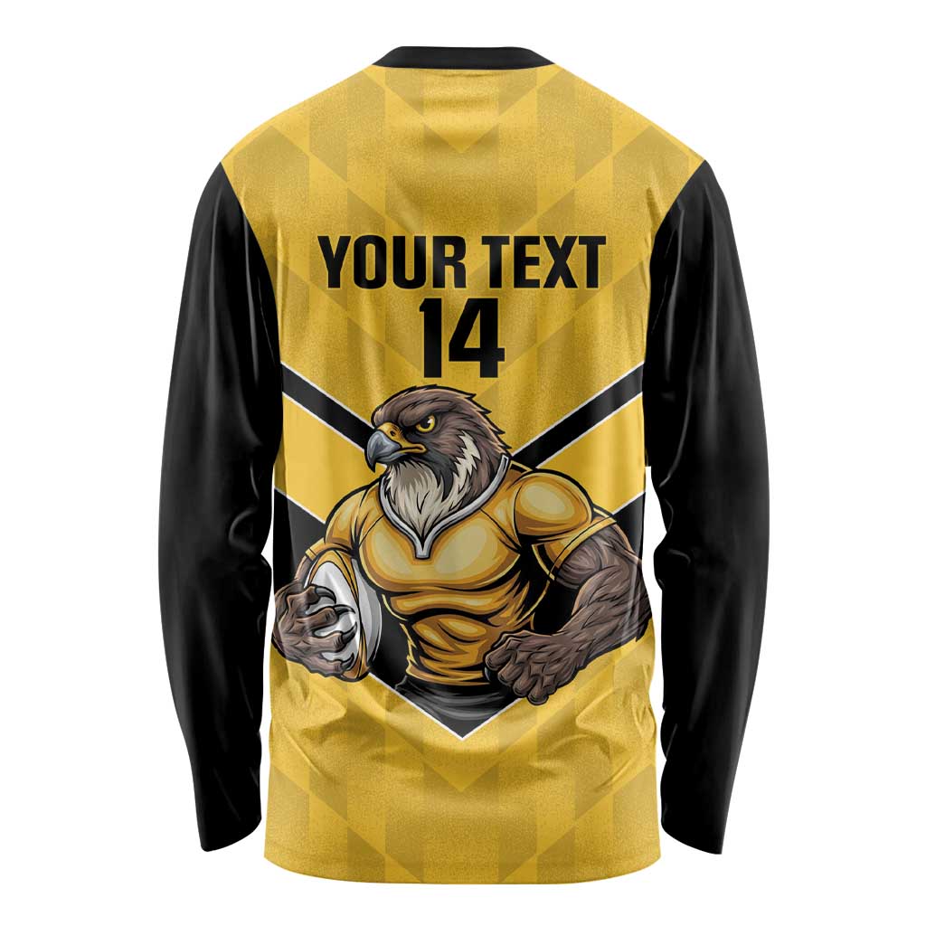 Sunshine Coast Rugby Custom Long Sleeve Shirt Go Falcons Mascot Sporty Style - Aussie Hoodie